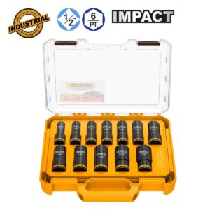 Καρυδάκια Μακριά Impact-Αέρος 1/2" Σετ 12 τεμ. (#HKISSD12126L)