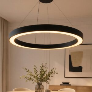 kelvo® RA KLV-101-0369 Κρεμαστό Φωτιστικό Οροφής LED 100W 10000lm 120° AC 220-240V IP20 Ρυθμιζόμενο Λευκό CCT με Χειριστήριο από 2700K έως 6000K Dimmable - Lumileds SMD Chip - Μαύρο Ματ - Μ120 x Π120 x Υ8cm - 3 Χρόνια Εγγύηση