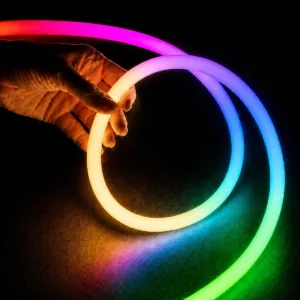 kelvo® AURAFLEX KLV-101-0508 Ταινία Neon Flex LED 14W/m 840lm/m 360° DC 24V Αδιάβροχο IP65 120 x SMD5054 Chip/m Πολύχρωμο RGB+WW Dimmable - Sanan SMD Chip - Μ1000 x Π2 x Υ2cm - Ρολό 10 Μέτρων - 6 Χρόνια Εγγύηση