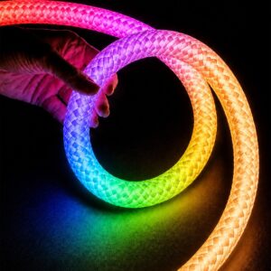 kelvo® GLOWFLEX KLV-101-0518 Ψηφιακή Pixel Addressable Ταινία Neon Flex με Πλεκτή Υφασμάτινη Επένδυση LED 14W/m 840lm/m 360° DC 24V Αδιάβροχο IP65 120 x SMD5054 Chip/m Πολύχρωμο RGB+WW Dimmable SPI/TTL Protocol IC TM1814 - Sanan SMD Chip - Μ1000 x Π3.5 x Υ3.5cm - Ρολό 10 Μέτρων - 6 Χρόνια Εγγύηση