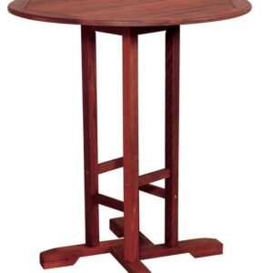 Ξύλινο Στρογγυλό Σταθερό Τραπέζι Red Shorea 90 x 100(h)cm (#T5113-CR)