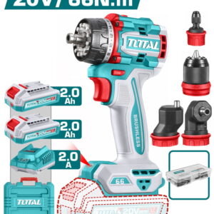 TOTAL ΕΠΑΓΓ. ΔΡΑΠ/ΒΙΔΟ COMPACT ΜΕ 4 ΚΕΦΑΛΕΣ ΜΠΑΤ. Li-ion 20V/66Nm/2Ah/ 2 ΜΠΑΤ BL Motor (TDLI206686E)