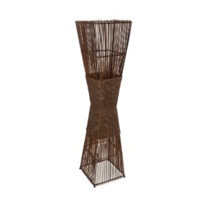 GLOBOSTAR® PALMA 02275 Boho Επιδαπέδιο Φωτιστικό με Ντουί 2 x E27 AC 220-240V IP20 - Καφέ - Μ30 x Π30 x Υ130cm