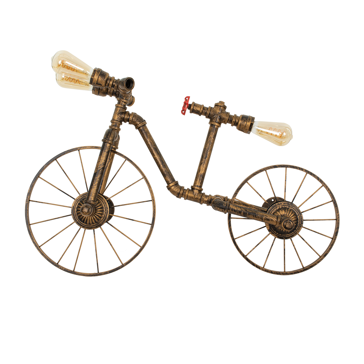 GLOBOSTAR® SWIFTWALKER 00659 Vintage Φωτιστικό Τοίχου - Απλίκα με Ντουί 3 x E27 AC 220-240V IP20 - Χάλκινο - Μ85 x Π29.5 x Υ55cm - Image 5