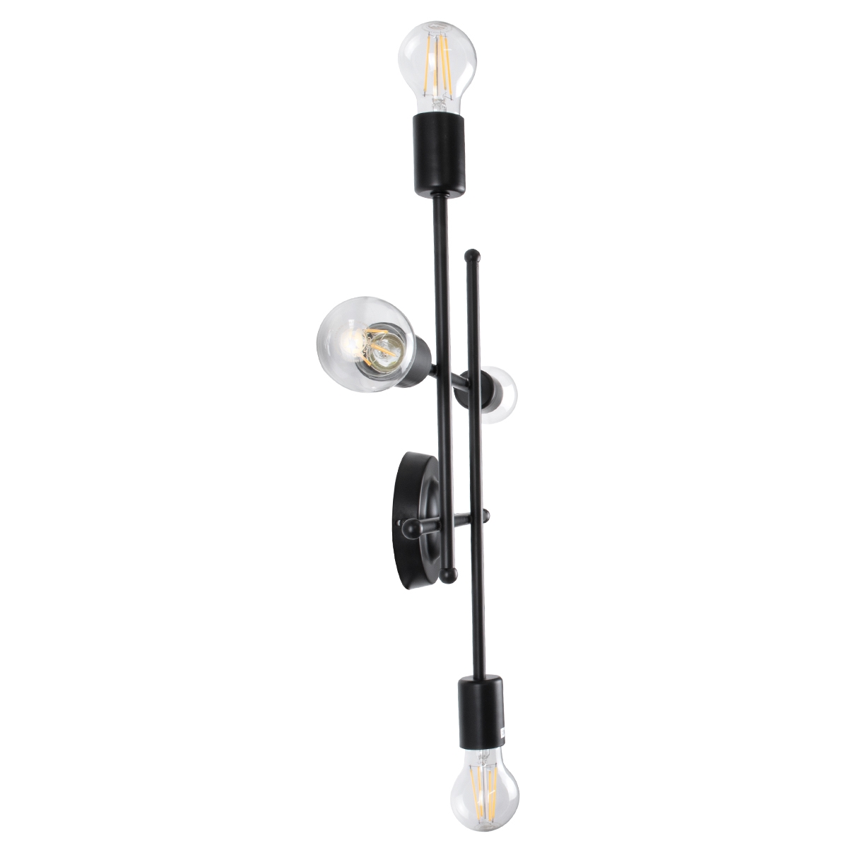 GLOBOSTAR® PIPING 00661 Vintage Φωτιστικό Τοίχου - Απλίκα με Ντουί 4 x E27 AC 220-240V IP20 - Μαύρο - Μ40 x Π9 x Υ52cm - Image 5