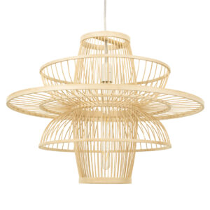 GLOBOSTAR® BALI 00862 Boho Κρεμαστό Φωτιστικό Οροφής με Ντουί 1 x E27 AC 220-240V IP20 - Μπεζ - Μ60 x Π60 x Υ45cm