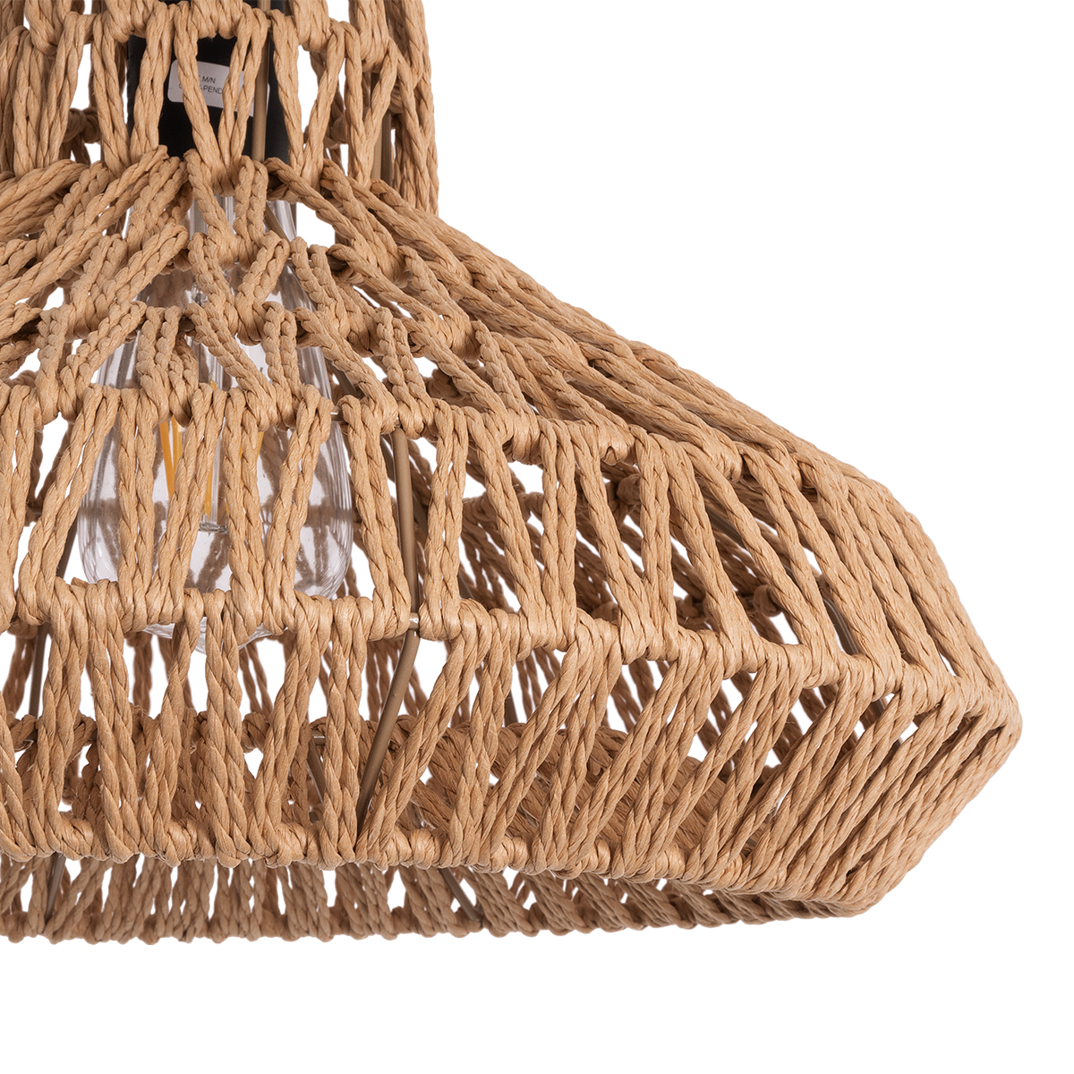 GLOBOSTAR® JENSON 00910 Boho Κρεμαστό Φωτιστικό Οροφής με Ντουί 1 x E27 AC 220-240V IP20 - Μπεζ - Μ38 x Π38 x Υ24cm - Image 7