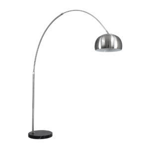 GLOBOSTAR® PRAGUE 00990 Μοντέρνο Επιδαπέδιο Φωτιστικό με Ντουί 1 x E27 AC 220-240V IP20 - Νίκελ Βούρτσας - Μ210 x Π45 x Υ220cm