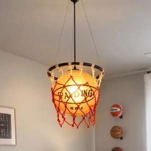 GLOBOSTAR® NBA 01027 Μοντέρνο Κρεμαστό Φωτιστικό Οροφής με Ντουί 1 x E27 AC 220-240V IP20 - Πορτοκαλί & Κόκκινο - Μ32 x Π32 x Υ28cm