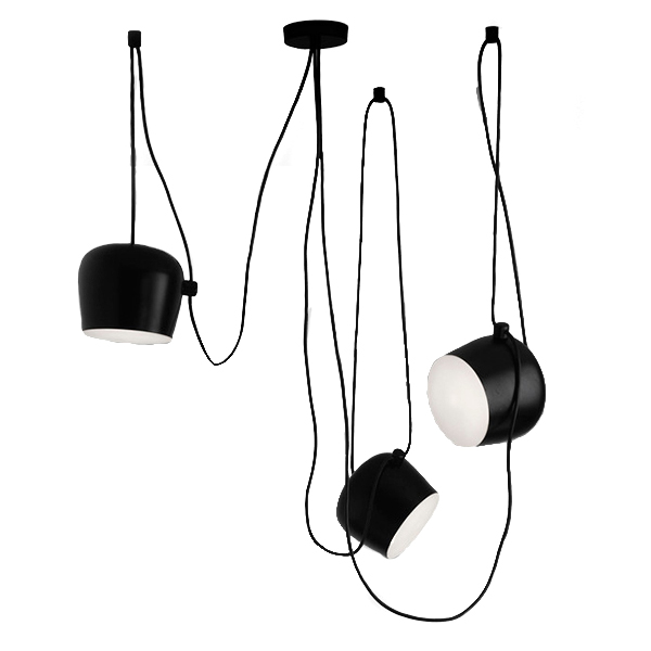 GLOBOSTAR® JASPER 01375 Μοντέρνο Κρεμαστό Φωτιστικό Οροφής με Ντουί 3 x E27 AC 220-240V IP20 - Μαύρο & Λευκό - Μ75 x Π75 x Υ22cm - Σετ 3 Τεμαχίων - Image 2