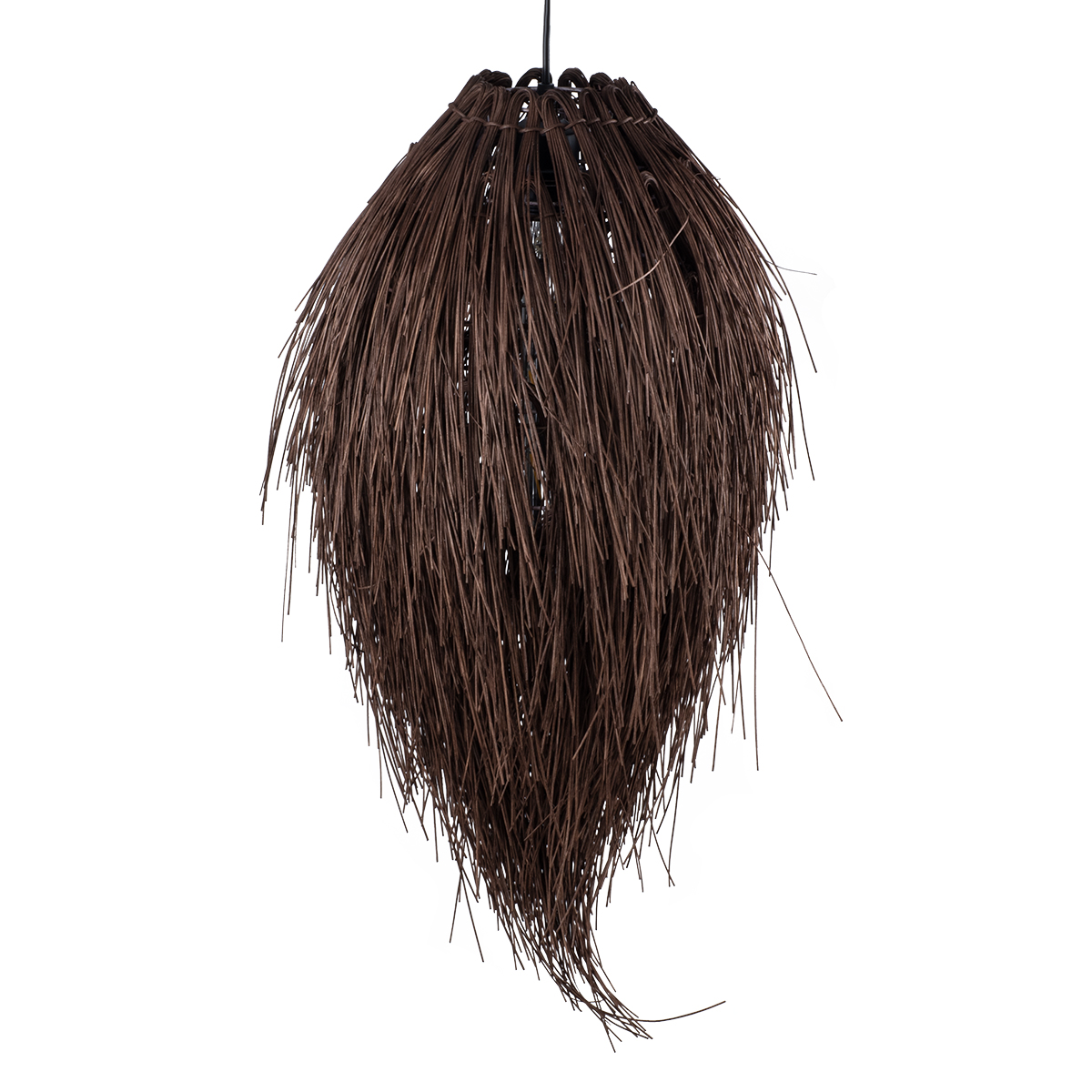 GLOBOSTAR® ARCHIPELAGO 01748 Boho Κρεμαστό Φωτιστικό Οροφής με Ντουί 1 x E27 AC 220-240V IP20 - Καφέ - Μ30 x Π30 x Υ63cm - Image 6