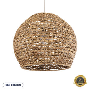 GLOBOSTAR® MANGATA 01851 Boho Κρεμαστό Φωτιστικό Οροφής με Ντουί 1 x E27 AC 220-240V IP20 - Καφέ - Μ60 x Π60 x Υ50cm