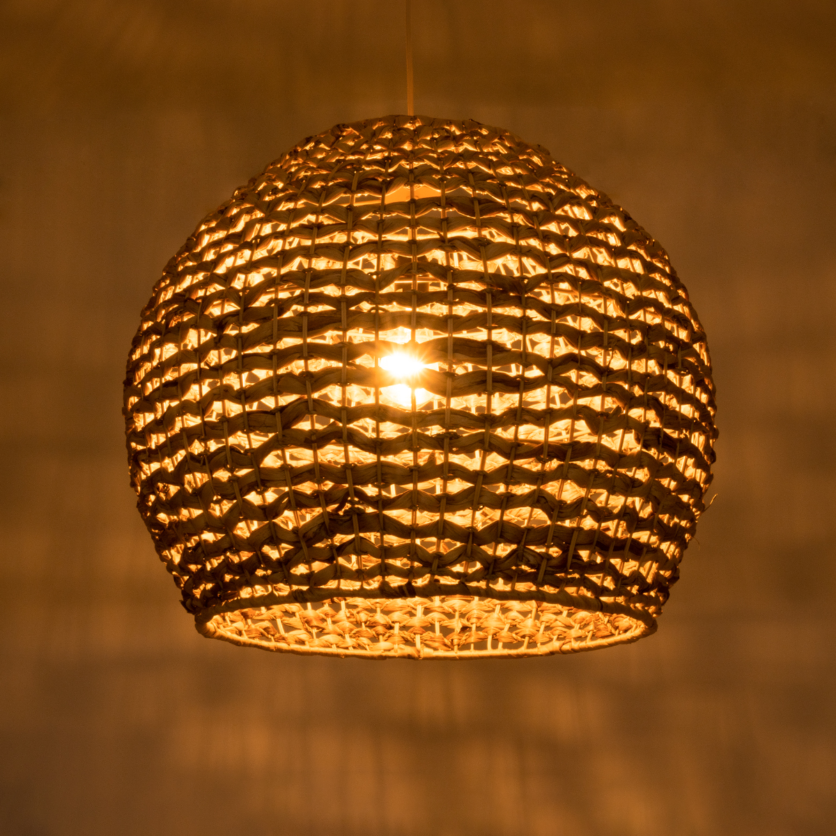 GLOBOSTAR® MANGATA 01851 Boho Κρεμαστό Φωτιστικό Οροφής με Ντουί 1 x E27 AC 220-240V IP20 - Καφέ - Μ60 x Π60 x Υ50cm - Image 3