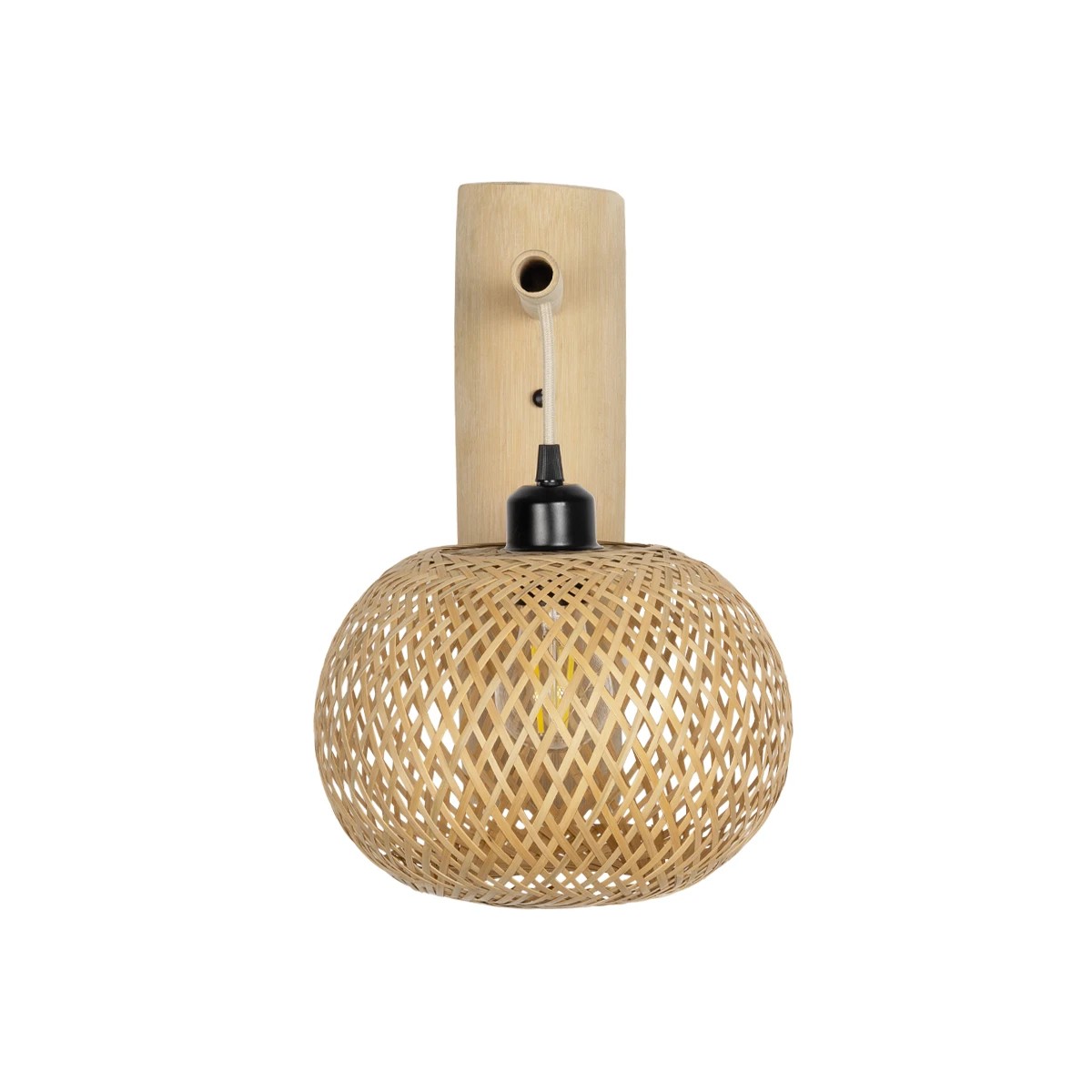 GLOBOSTAR® SELVA 01963 Boho Φωτιστικό Τοίχου - Απλίκα με Ντουί 1 x E27 AC 220-240V IP20 - Μπεζ - Μ23 x Π23 x Υ37cm - Image 3