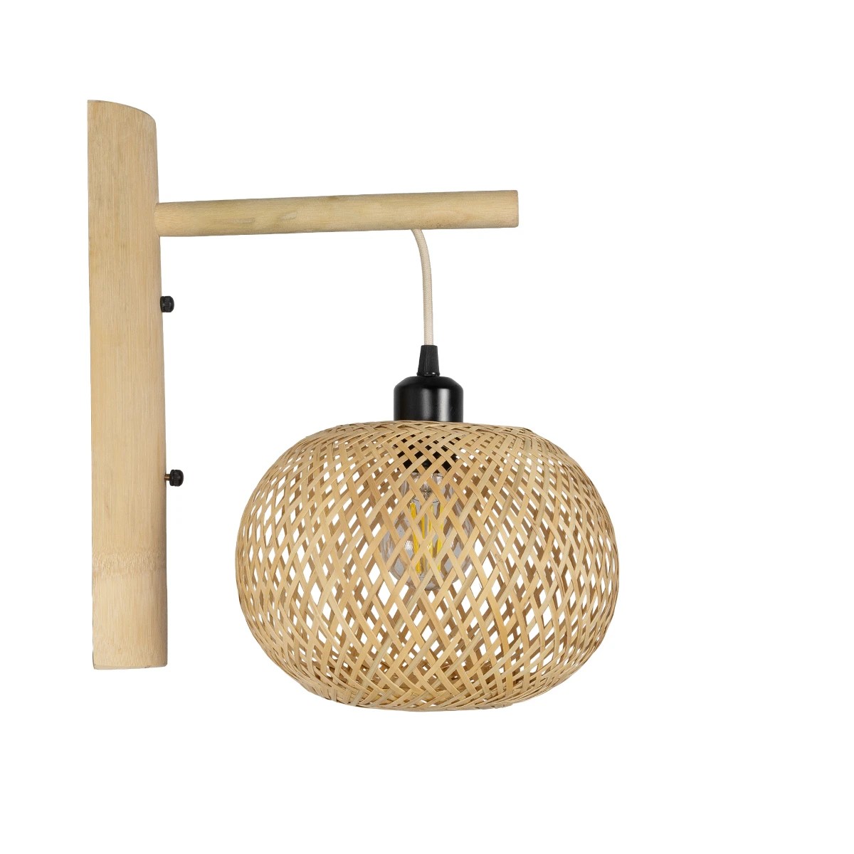 GLOBOSTAR® SELVA 01963 Boho Φωτιστικό Τοίχου - Απλίκα με Ντουί 1 x E27 AC 220-240V IP20 - Μπεζ - Μ23 x Π23 x Υ37cm - Image 4