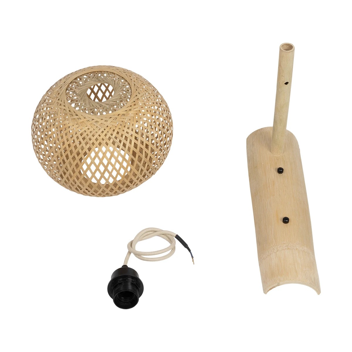 GLOBOSTAR® SELVA 01963 Boho Φωτιστικό Τοίχου - Απλίκα με Ντουί 1 x E27 AC 220-240V IP20 - Μπεζ - Μ23 x Π23 x Υ37cm - Image 8