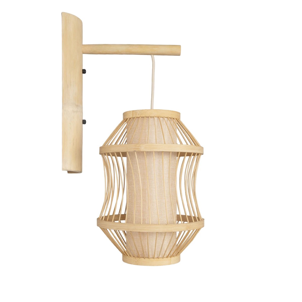 GLOBOSTAR® TULUM 01971 Boho Φωτιστικό Τοίχου - Απλίκα με Ντουί 1 x E27 AC 220-240V IP20 - Μπεζ - Μ24 x Π32 x Υ55cm - Image 4