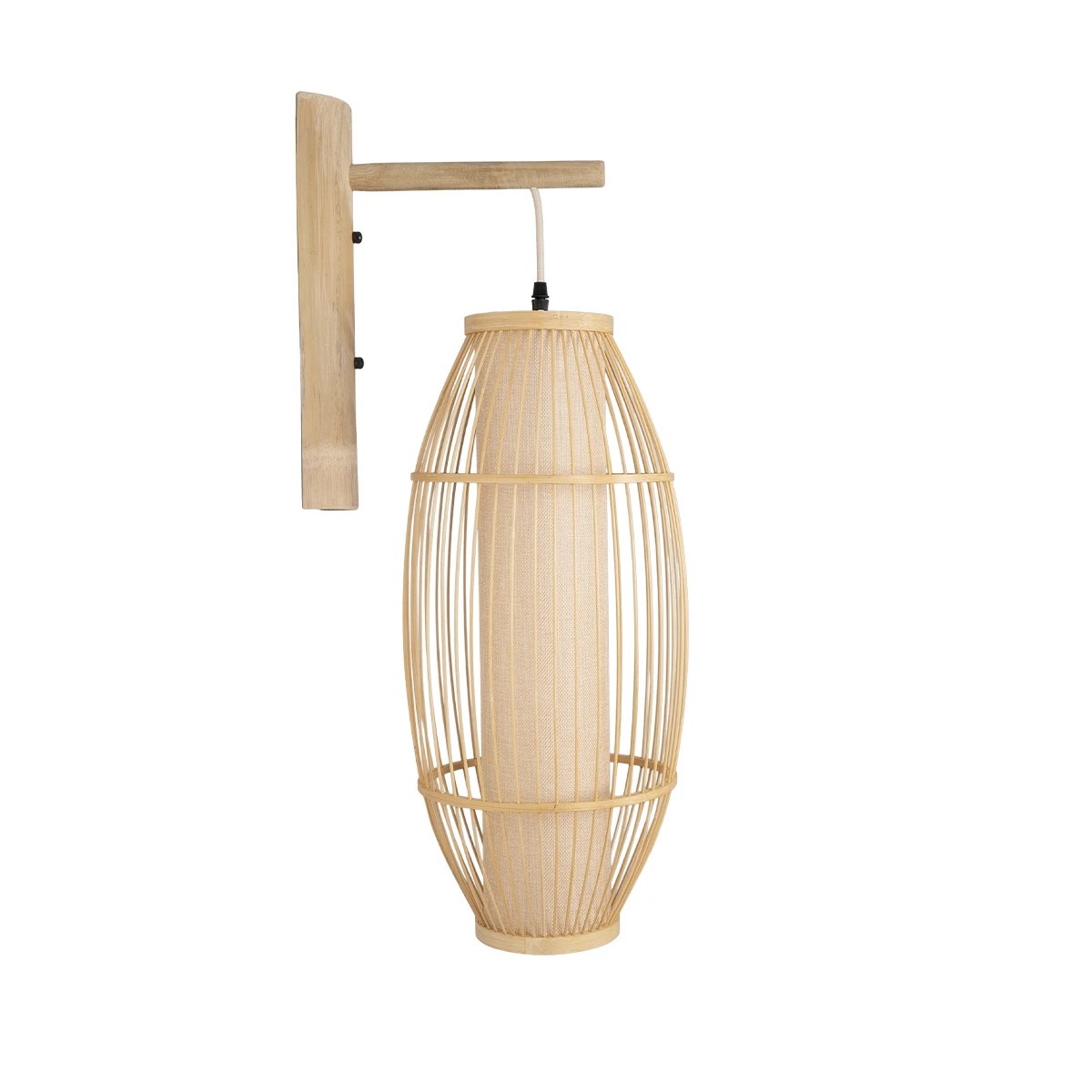 GLOBOSTAR® TULUM 01973 Boho Φωτιστικό Τοίχου - Απλίκα με Ντουί 1 x E27 AC 220-240V IP20 - Μπεζ - Μ25 x Π33 x Υ73cm - Image 4