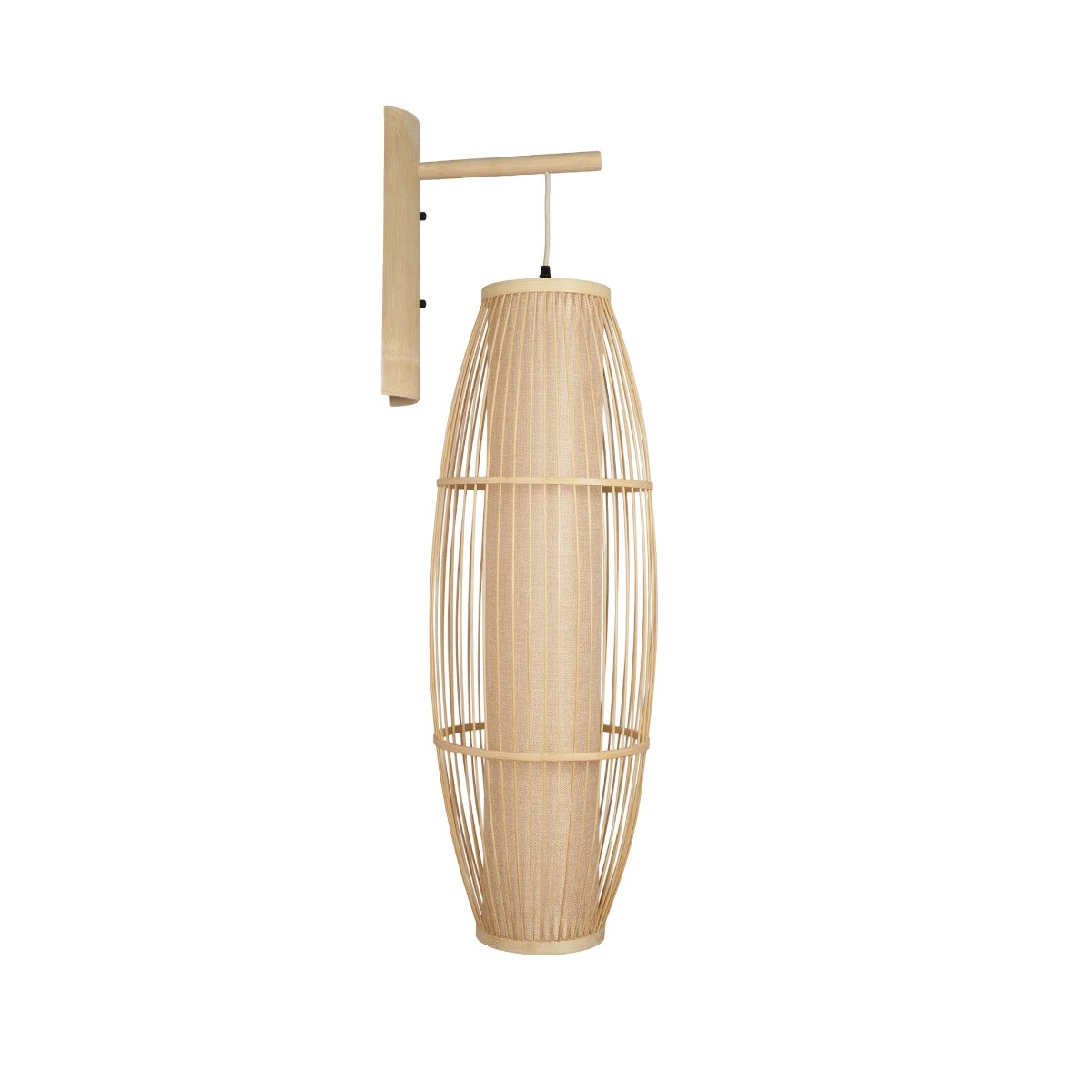 GLOBOSTAR® TULUM 01974 Boho Φωτιστικό Τοίχου - Απλίκα με Ντουί 1 x E27 AC 220-240V IP20 - Μπεζ - Μ28 x Π34 x Υ102cm - Image 4
