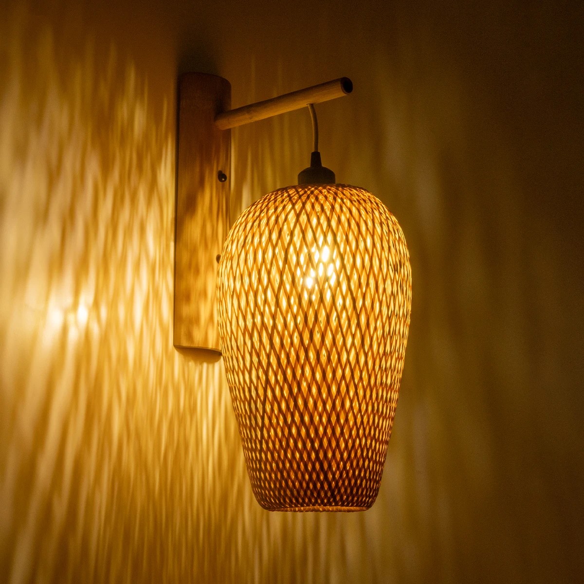 GLOBOSTAR® SELVA 01977 Boho Φωτιστικό Τοίχου - Απλίκα με Ντουί 1 x E27 AC 220-240V IP20 - Μπεζ - Μ24 x Π32 x Υ56cm - Image 2