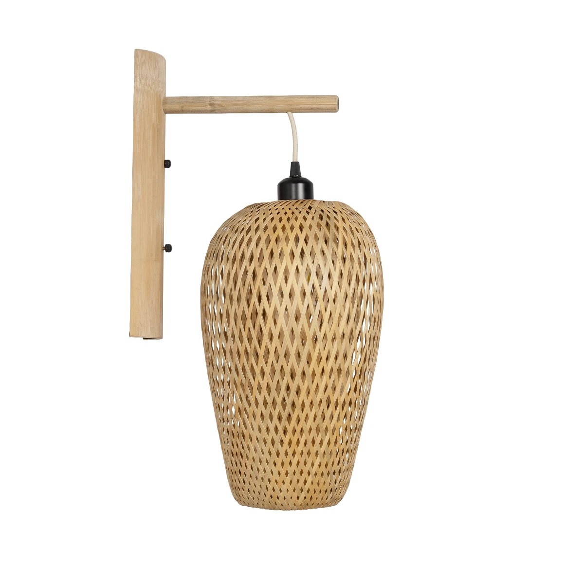 GLOBOSTAR® SELVA 01977 Boho Φωτιστικό Τοίχου - Απλίκα με Ντουί 1 x E27 AC 220-240V IP20 - Μπεζ - Μ24 x Π32 x Υ56cm - Image 4