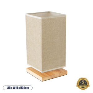 GLOBOSTAR® ARUBA 02041 Boho Επιτραπέζιο Φωτιστικό Πορτατίφ με Ντουί 1 x E27 AC 220-240V IP20 - Μπεζ - Μ15 x Π15 x Υ30cm