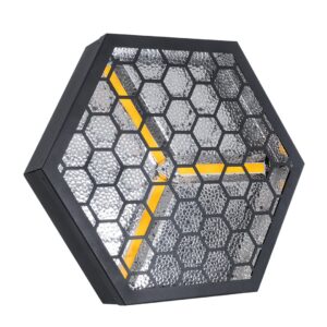 GloboStar® 51201 HALO HEXA Επαγγελματικό Φωτιστικό Ειδικών Εφέ DIGITAL MATRIX PIXEL & Blinder - 3 x 80W LED COB Chips Ultra Gold Warm White 2200K & 30 x 0.5W LED SMD5050 Chips RGB - AC 220V-240V DMX512 Display on Body - Μαύρο - Μ38 x Π38 x Υ22cm - 2 Χρόνια Εγγύση