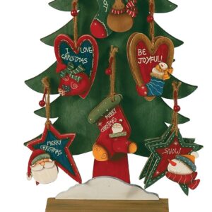 Stand Κρεμαστά Ξυλινα Στολίδια 12cm ,6 Σχέδια ,Σέτ/48 (#154921)