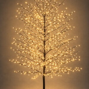 Μάυρο Φωτιζόμενο Δέντρο Με 2000 Led Copper Φωτάκια Θερμού Φωτισμού 2700 Kelvin ,Μετασχηματιστή ip44 Και Dimmer 180(h)cm (#203656)