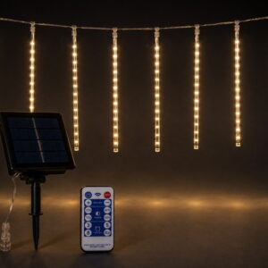 192Led Επεκτεινόμενη Κουρτίνα Με 8 Tube Με Ηλιακό Πάνελ Προγραμμάτων ,Χρονοδιακόπτη Και Ντίμερ ,230 x 30(h)cm (#223978)