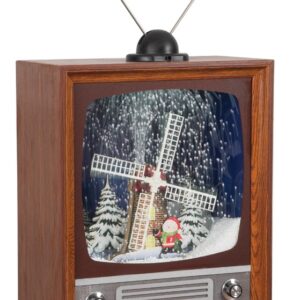 Χριστουγεννιάτικη Διακοσμητική Tv Με Φώς , Μουσική Χιόνι Και Μετασχηματιστή Ip20 38,5 x 20 x 53,5cm (#26184)
