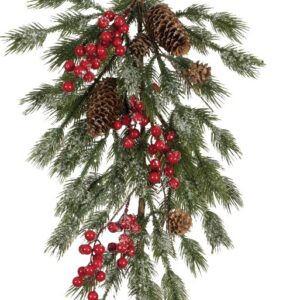 Χριστουγεννιάτικο Κλαδί Δάκρυ Με Γκι 60cm (#26230)