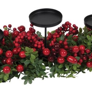 Χριστουγεννιάτικο Κηροπήγιο Με Κόκκινα Berries 60cm (#26248)