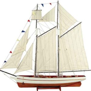 Ξύλινο Παραδοσιακό Καράβι 70cm ,Χρώμα Λευκό Καφέ (#31097)