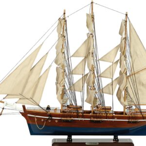Ξύλινο Παραδοσιακό Καράβι 90 x 16 x 75 (H) cm, Χρώμα Λευκό-Μπλέ (#31116)