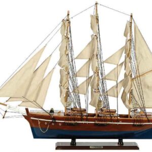 Ξύλινο Παραδοσιακό Καράβι 120cm ,Χρώμα Καφέ Μπλέ (#31120)