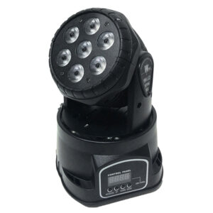 GLOBOSTAR® WASHAKI 51111 Επαγγελματική Κινούμενη Ρομποτική Κεφαλή Φωτισμού Moving Head WASH LED 84W (7 x 12W) RGBW 4in1 CREE LED Chips 25° Dimmable με DMX512 13 Καναλιών AC 220-240V IP20 - Μαύρο - Μ17.5 x Π18 x Υ24cm - 2 Χρόνια Εγγύηση