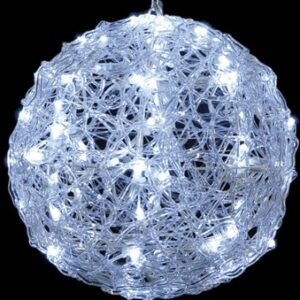 100Led Φωτιζόμενη Ακρυλική Μπάλα Με Ψυχρό Φωτισμό Και Μετασχηματιστή Ip44,35cm (#52198)