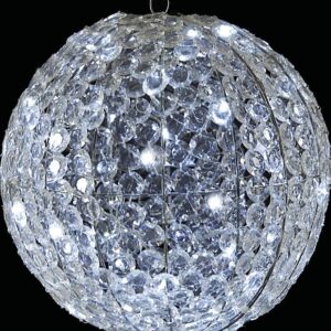 80Led Φωτιζόμενη Κρυστάλλινη Μπάλα Με Λευκό Φωτισμό 40cm (#58981B)