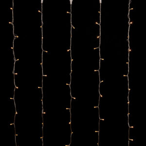 1000Led Σταθερή Συμμετρική Κουρτίνα Ip20 Για Εσωτερική Χρήση ,Με Επέκταση Δεξιά , Αριστερά , Πάνω Και Κάτω 2 x 10(h)cm,Διάφανο Καλώδιο/Θερμό Λαμπάκι (Kelvin: 2.500 - 3.000) (#60125)