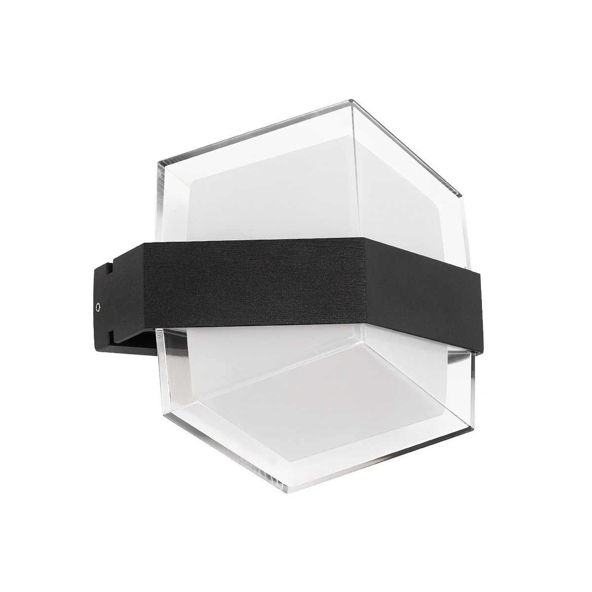 GLOBOSTAR® EMPIRE 60781 Μοντέρνο Φωτιστικό Τοίχου - Απλίκα LED 12W 1200lm 120° AC 220-240V Αδιάβροχο IP65 Θερμό Λευκό 2700K - Bridgelux SMD Chip & TÜV SÜD Driver - Μαύρο Ματ - Μ18.5 x Π10 x Υ17.5cm - 3 Χρόνια Εγγύηση