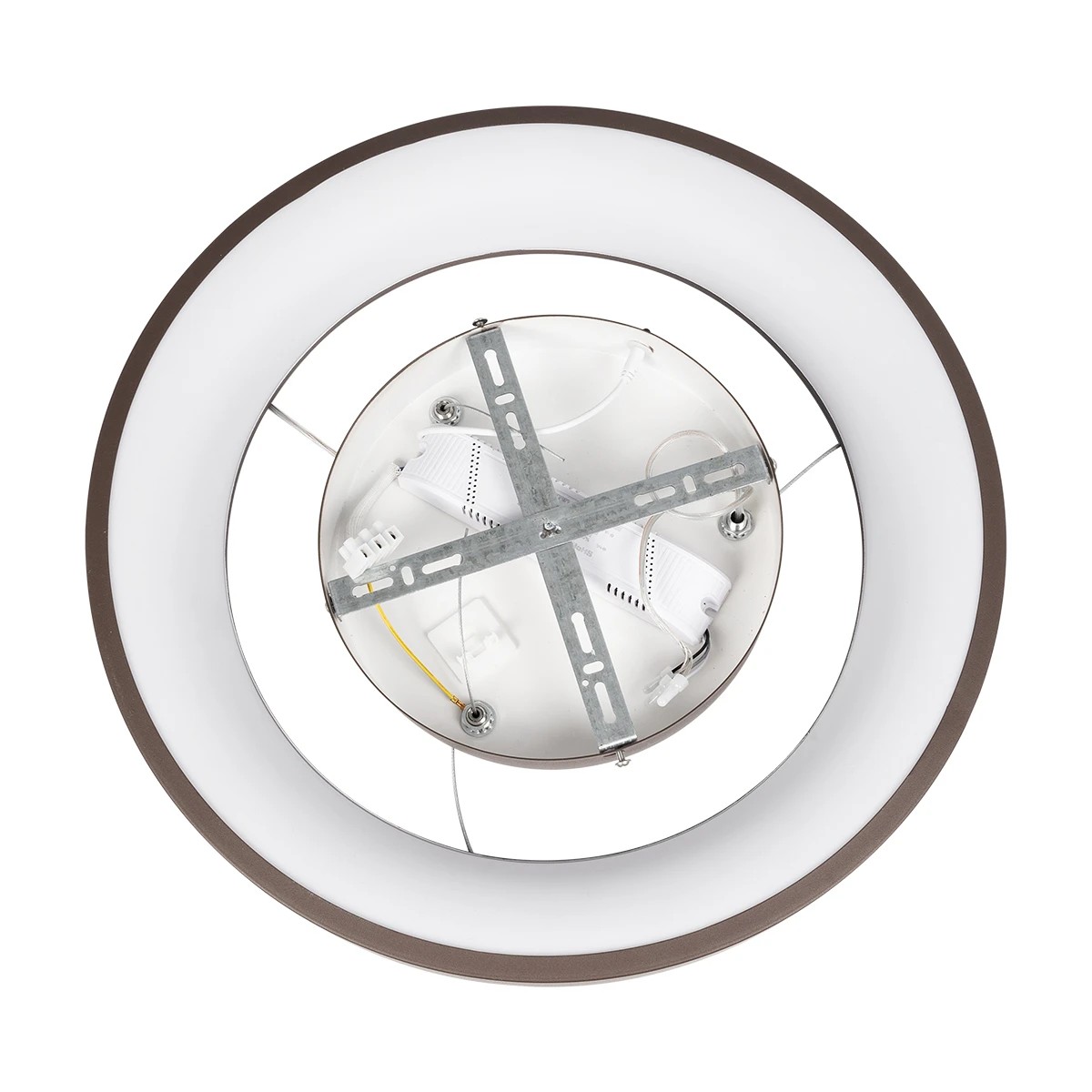 GLOBOSTAR® SALEM 61244 Μοντέρνο Κρεμαστό Φωτιστικό Οροφής LED 75W 8625lm 120° AC 220-240V IP20 Ρυθμιζόμενο Λευκό CCT με Χειριστήριο από 2700K έως 6000K Dimmable - Lumileds SMD Chip - Καφέ Ματ - Μ45 x Π45 x Υ6cm - 3 Χρόνια Εγγύηση - Image 7