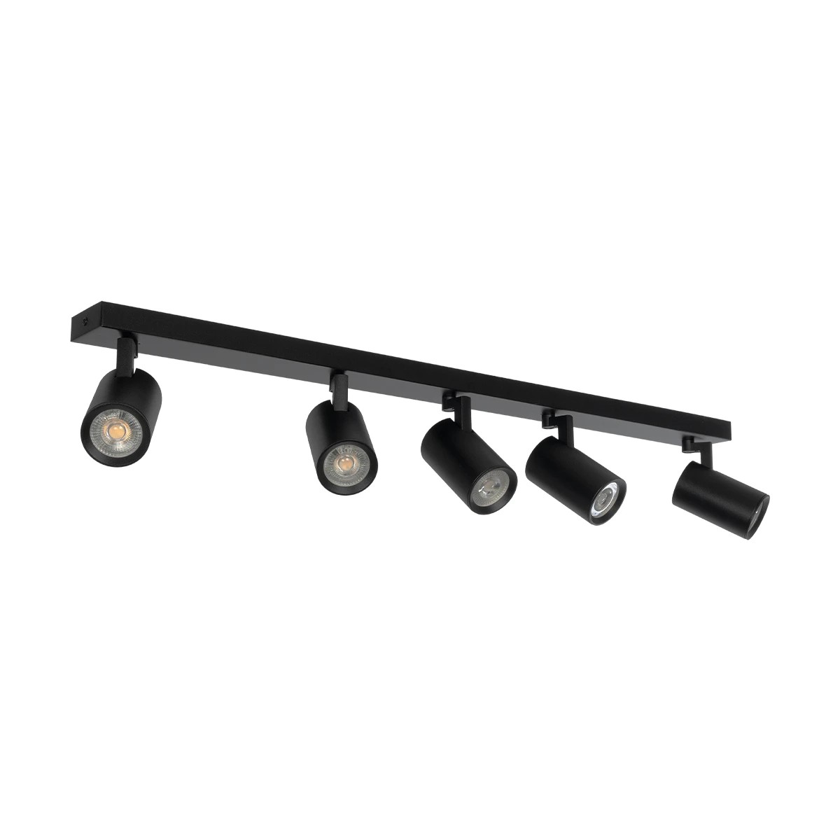 kelvo® SPOTA KLV-101-0142 Κινούμενο Φωτιστικό Σποτ Οροφής για 5 Λάμπες MR16 με Ντουί GU10 AC 220-240V IP20 - Μαύρο Ματ - Μ79.5 x Π6.3 x Υ14cm - Image 3