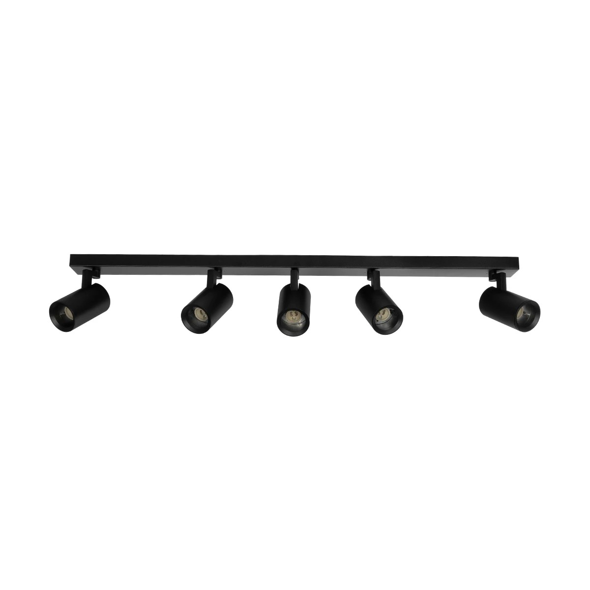 kelvo® SPOTA KLV-101-0142 Κινούμενο Φωτιστικό Σποτ Οροφής για 5 Λάμπες MR16 με Ντουί GU10 AC 220-240V IP20 - Μαύρο Ματ - Μ79.5 x Π6.3 x Υ14cm - Image 4