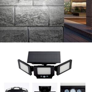 Led Ηλιακό Φωτιστικό Με 3 Λάμπες Και Αισθητήρα Φωτός 20 x 9cm (#62352)