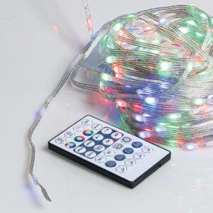 200Led Λαμπάκια Rgb App -Wifi Με Μετασχηματιστή Ip44 ,Με Διάφανο Πλακέ Καλώδιο/Διάφορους Φωτισμούς, (10cm Απόσταση) 20 Μέτρα (#62355)