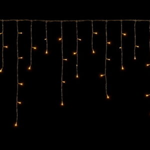 1200Led Σταθερή Ασύμμετρη Κουρτίνα Με Επέκταση Και Μετασχηματιστή Ip44, 600 x 35(h)cm,Διάφανο Καλώδιο/ Θερμό Λαμπάκι (Kelvin: 2.500 - 3.000) (#63325)