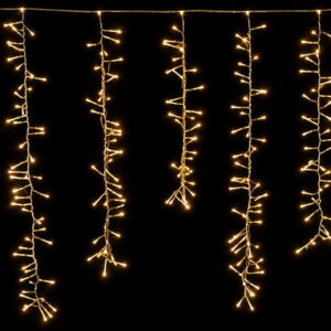 600Led Κουρτίνα Φοίνικας Επεκτεινόμενη Σταθερή Με Διάφανο Καλώδιο/Cluster Θερμό Λαμπάκι Και Μετασχηματιστή ip44 ,300 x 70cm (Kelvin: 2.500 - 3.000) (#63327)