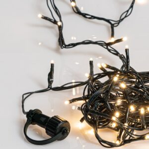 200Led Λαμπάκια Με Πρόγραμμα,Επέκταση Και Μετασχηματιστή Ip44 ,Πράσινο Καλώδιο/Θερμό Λαμπάκι (5cm Απόσταση) 10 Μέτρα (Kelvin: 2.500 - 3000) (#63355)