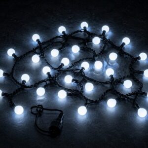 100Led Λαμπάκια Με Μπίλια Με Πρόγραμμα,Επέκταση Και Μετασχηματιστή Ip44 ,Πράσινο Καλώδιο/Λευκό Λαμπάκι 5 Μέτρα (#63370-L)